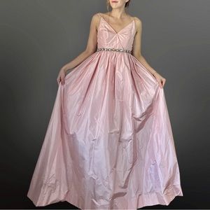 RARE Vintage 1960s Malcolm Starr pink taffeta gown